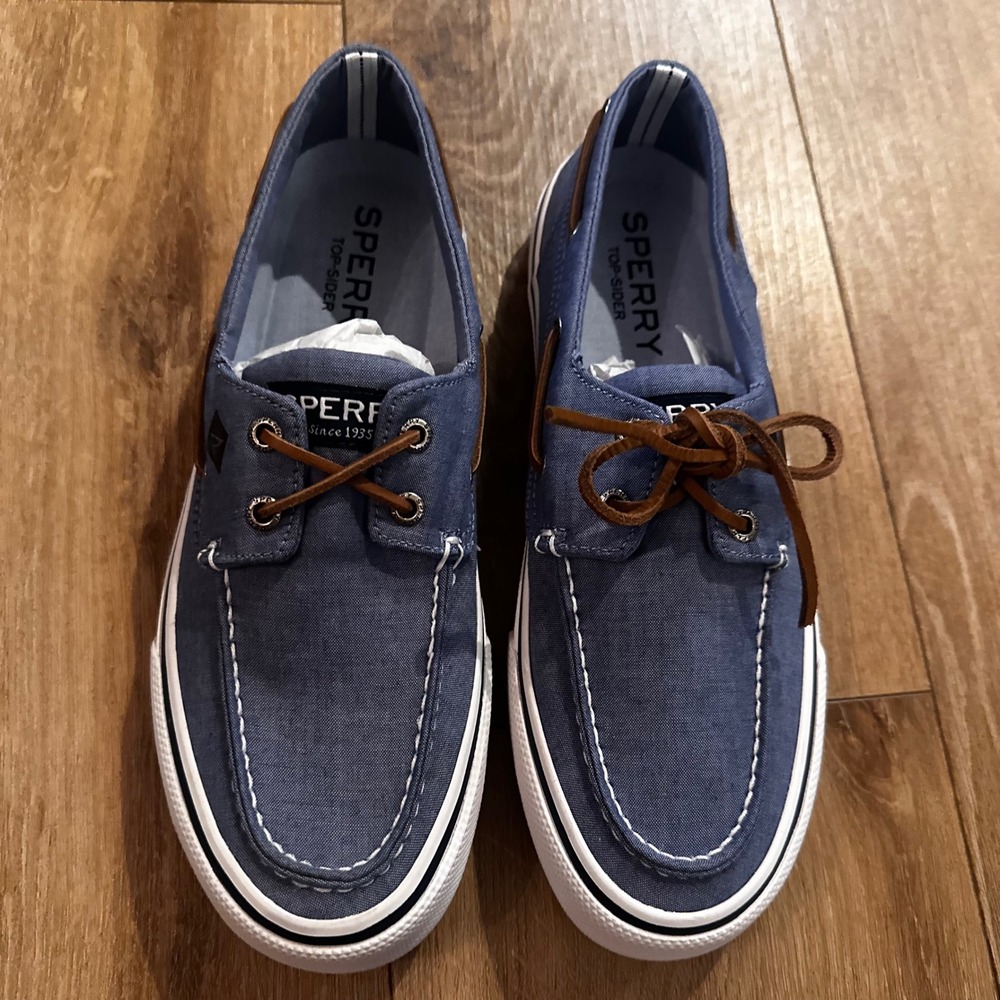 Sperry Top-Sider Bahama II Mens Blue Canvas Boat Shoes STS19247 Size 8